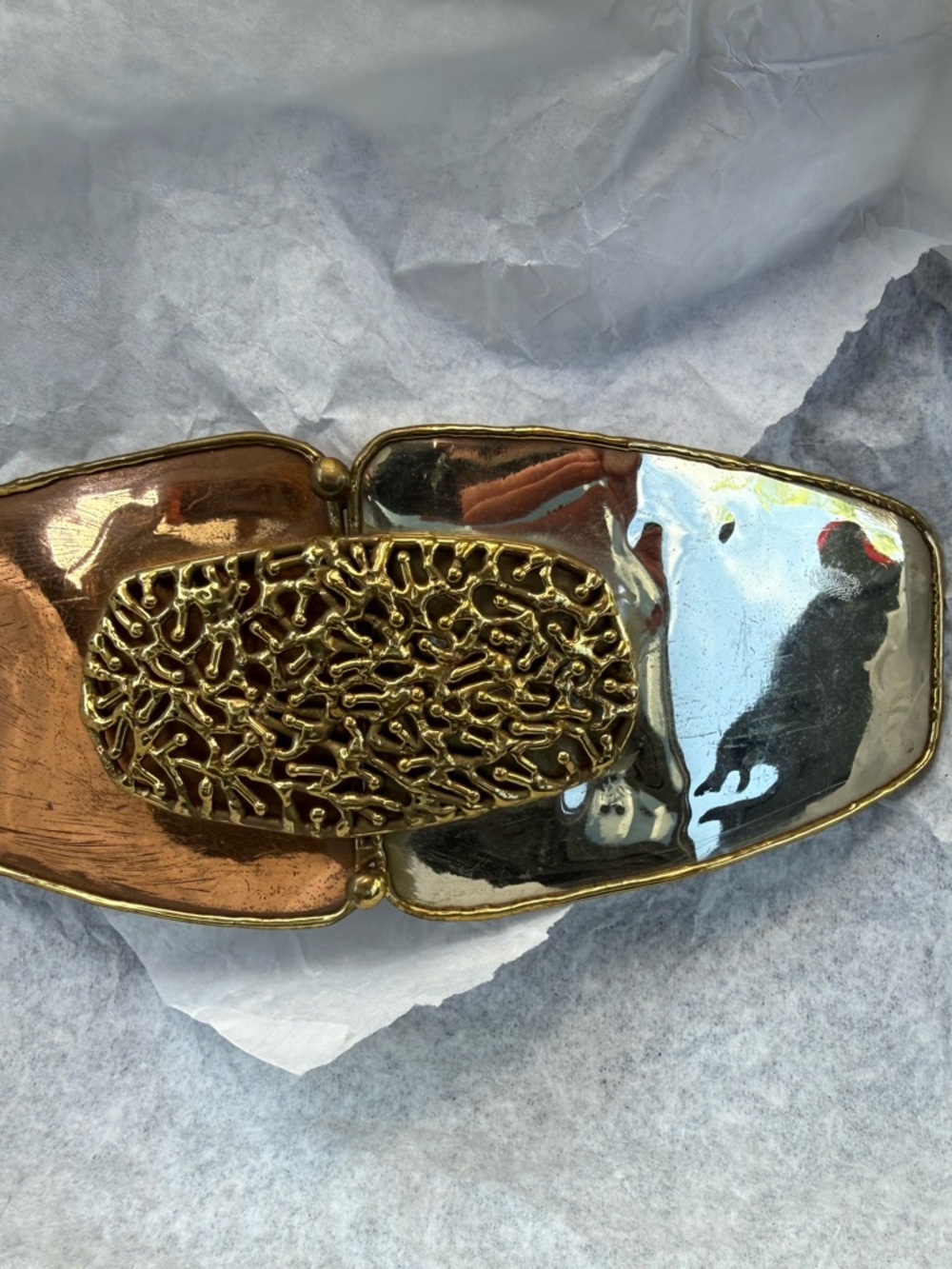 Gold Metallic Decorative Men's Belt Buckle